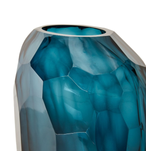 Alternative view of Jarrón de cristal azul grande