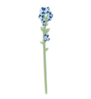 Flor No me olvides de acrílico chica