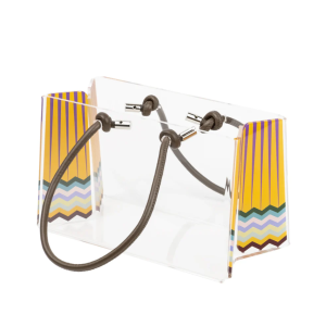 Shopping bag amarilla de acrílico mediana