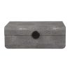 Caja gris de vinipiel con botón