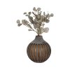 Florero circular café con rayas