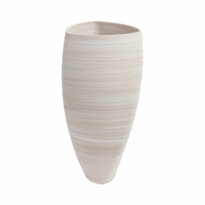 Alternative view of Jarrón 3D chico beige con blanco