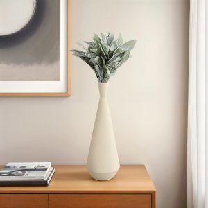 Alternative view of Florero beige de cerámica grande