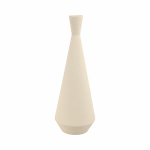 Florero beige de cerámica grande