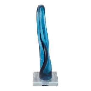 Alternative view of Escultura de Acrílico ondulada azul