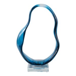 Escultura de Acrílico ondulada azul