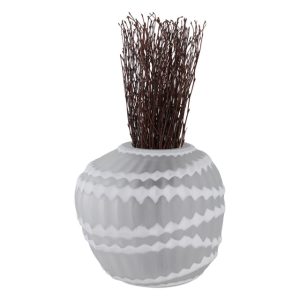 Alternative view of Florero de vidrio con diseño blanco chico