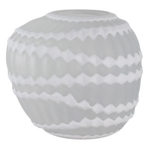 Florero de vidrio con diseño blanco chico
