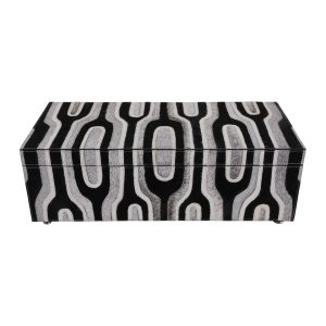 Caja negra con diseño bicolor