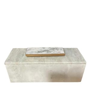 Caja alargada de mármol con tapa