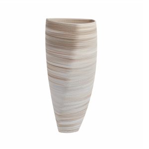 Alternative view of Jarrón 3D grande beige con blanco