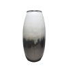 Florero de metal blanco con gris grande