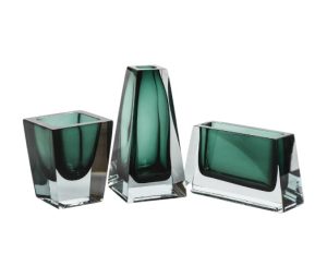 Florero rectangular verde