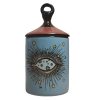 Vela aromática  color azul con diseño de ojo turco