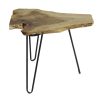 Mesa decorativa de madera con metal