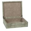 Caja de vinipiel gris grande