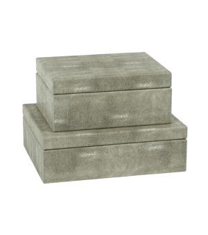 Alternative view of Caja de vinipiel gris grande