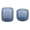 Set de dos floreros con textura azul claro.
