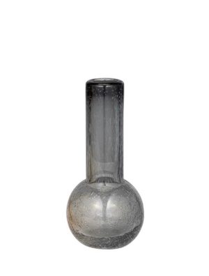Florero probeta gris