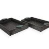Set de charolas con asas irregulares