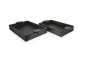 Set de charolas con asas irregulares