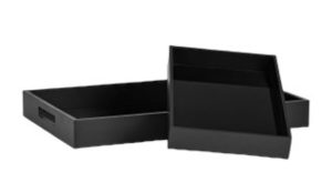 Alternative view of Set de dos charolas negras de vidrio