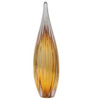 Escultura de vidrio amarillo grande