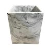Bote rectangular blanco marmoleado