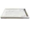 Charola rectangular blanca marmoleada