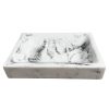 Jabonera rectangular blanca marmoleada
