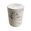 Vaso redondo blanco marmoleado