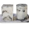Vaso cuadrado con tapa gris con blanco