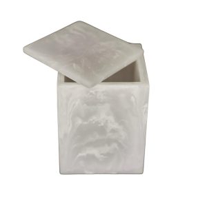 Alternative view of Vaso cuadrado blanco