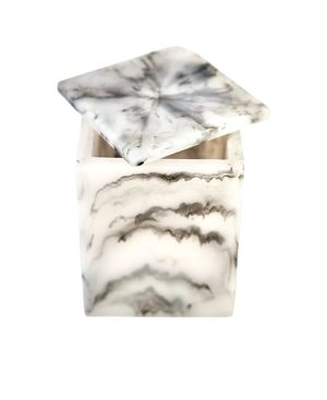 Alternative view of Vaso cuadrado con tapa gris con blanco