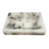Jabonera rectangular gris con blanco