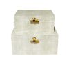 Set de cajas beige con herraje dorado