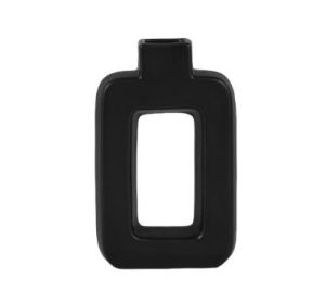 Florero rectangular negro