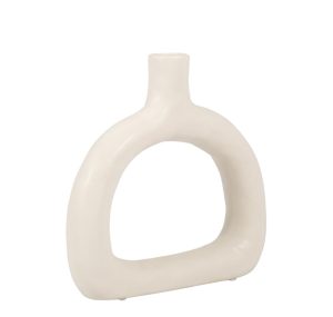 Alternative view of Florero beige semicircular