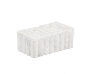 Alternative view of Caja blanca de mármol rectangular