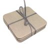 Set de portavasos cuadrado beige