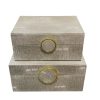 Set de cajas con filo dorado