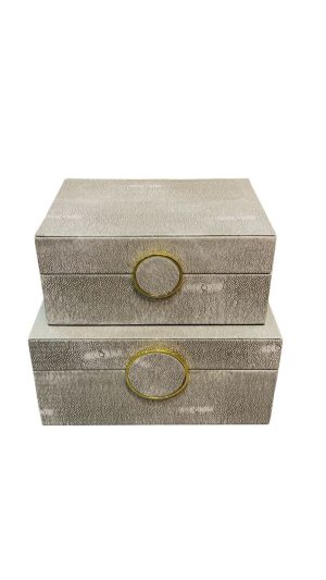 Set de cajas con filo dorado