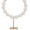 Escultura circular con base de vidrio