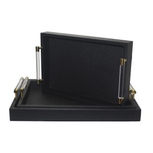 Set de charolas vibora negras